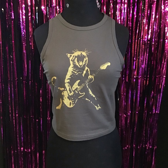 Attitoon Tops - Rockstar Cat Tank Top